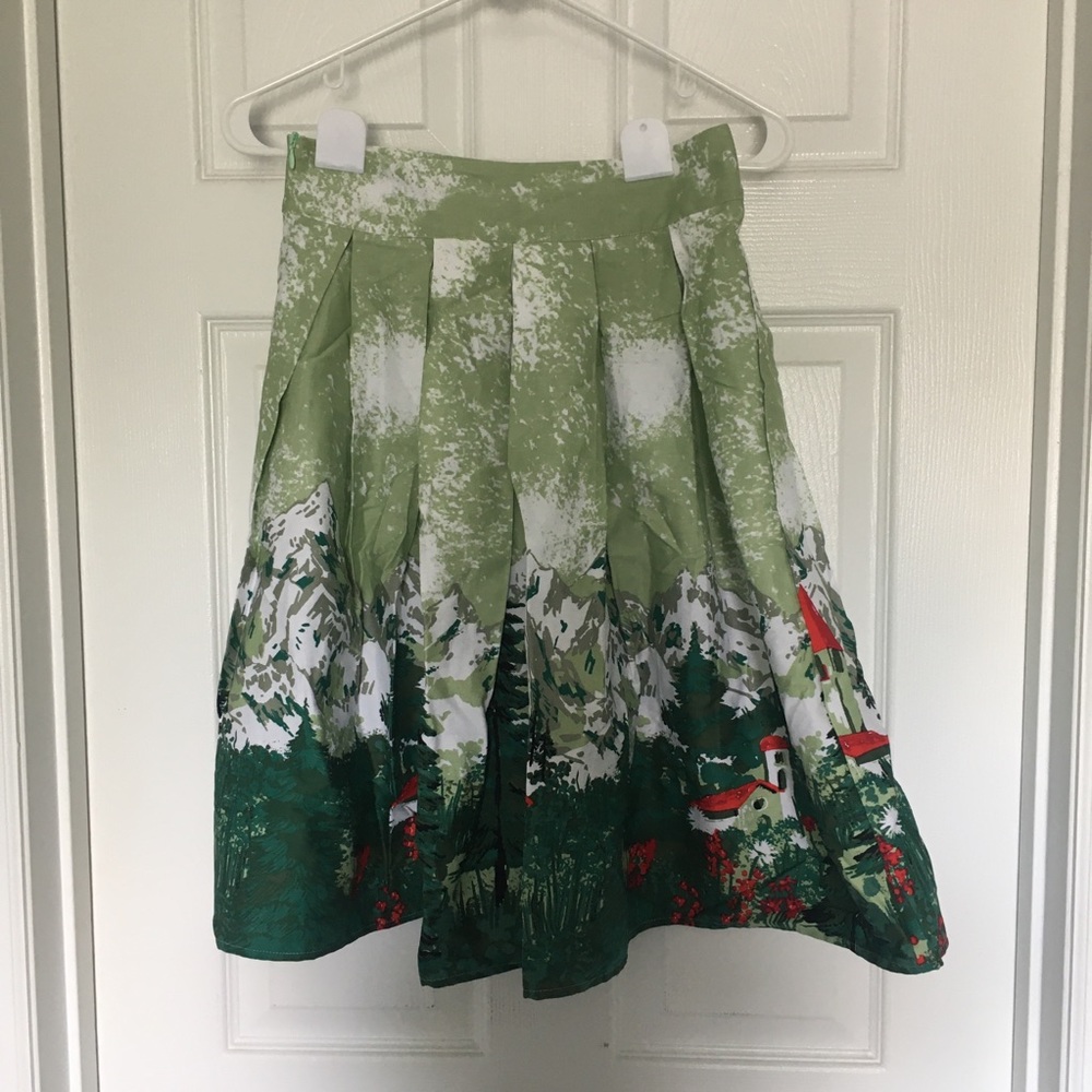 High waisted holiday skirt
